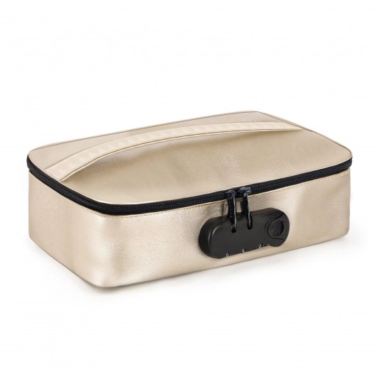 Золотистая сумочка для хранения игрушек Discreet Box - Dorcel - купить с доставкой в Новом Уренгое