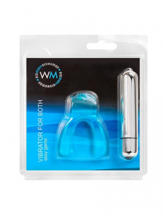 Голубая капа с вибропулей для оральных ласк - Erowoman-Eroman купить в Новом Уренгое с доставкой в Orgasmix.ru Голубая капа с вибропулей для оральных ласк - Erowoman-Eroman