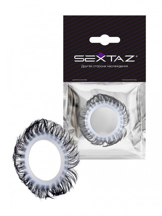 Эластичное эрекционное колечко с черными «ресничками» - Sextaz - в Новом Уренгое купить с доставкой