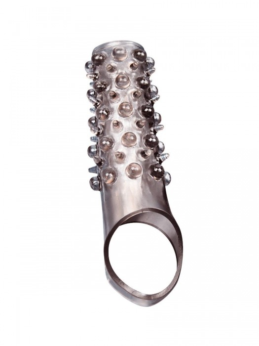 Дымчатая насадка на пенис с шипами и выпуклостями - 12 см. - Sex Expert - в Новом Уренгое купить с доставкой