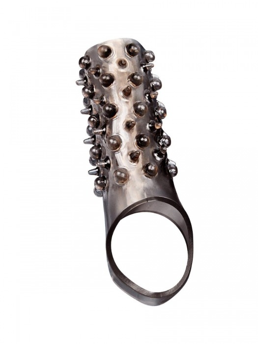 Дымчатая насадка на пенис с шипами и выпуклостями - 12,5 см. - Sex Expert - в Новом Уренгое купить с доставкой