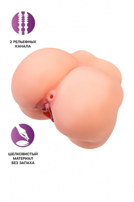 Реалистичный мастурбатор в форме попки с 2 любовными входами - No Name - в Новом Уренгое купить с доставкой