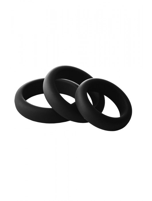 Набор из 3 черных эрекционных колец Smooth Silicone Cockring Pack - Dream Toys - в Новом Уренгое купить с доставкой