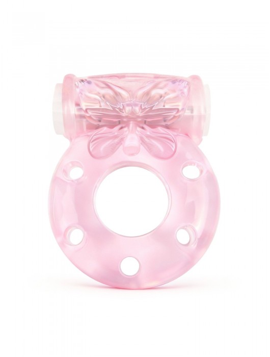Розовое эрекционное виброкольцо с бабочкой - 1137 - в Новом Уренгое купить с доставкой