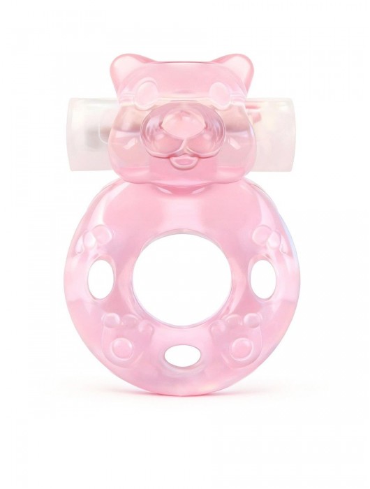 Розовое эрекционное виброкольцо в форме мишки - 1137 - в Новом Уренгое купить с доставкой