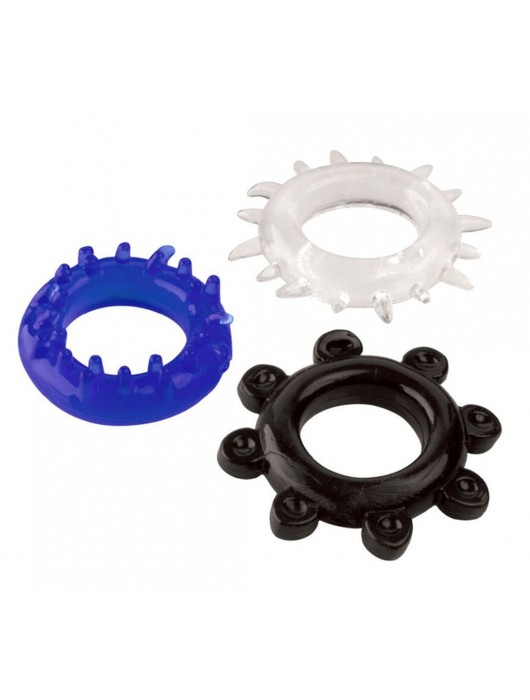 Набор из 3 эрекционных колец разного цвета и рельефа - Boys of Toys - в Новом Уренгое купить с доставкой