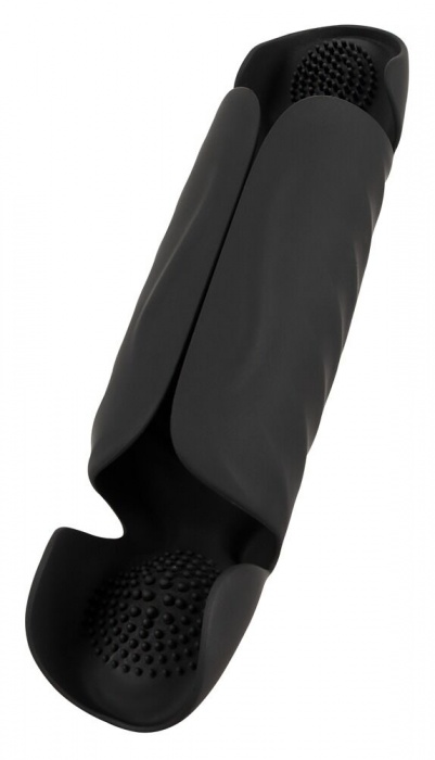 Черный вибромастурбатор с трехточечной стимуляцией Penis Trainer with 3 Point Stimulation - Orion - в Новом Уренгое купить с доставкой