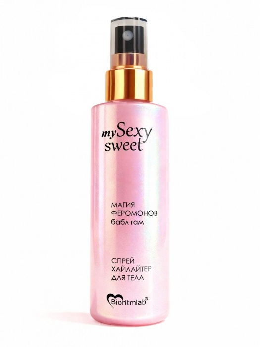 Спрей хайлайтер для тела Sexy Sweet с ароматом бабл-гам, шиммером и феромонами - 200 мл. -  - Магазин феромонов в Новом Уренгое