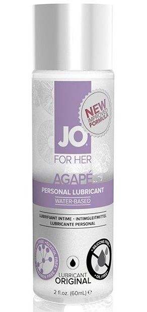 Лубрикант на водной основе для женщин JO AGAPE LUBRICANT ORIGINAL - 60 мл. - System JO - купить с доставкой в Новом Уренгое