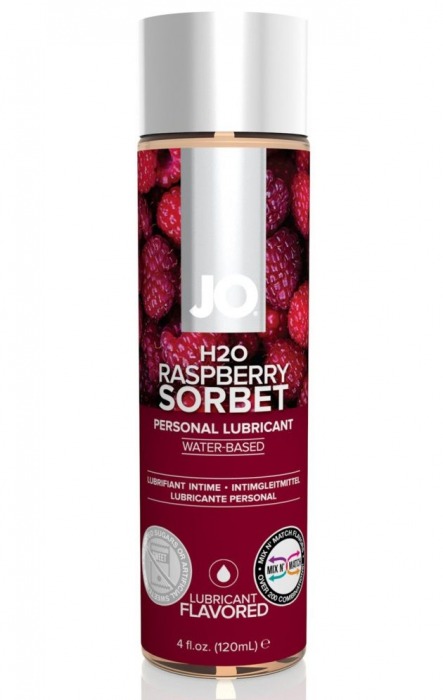 Лубрикант на водной основе с ароматом малины JO Flavored Raspberry Sorbet - 120 мл. - System JO - купить с доставкой в Новом Уренгое