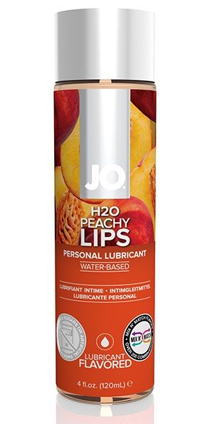 Лубрикант на водной основе с ароматом персика JO Flavored Peachy Lips - 120 мл. - System JO - купить с доставкой в Новом Уренгое