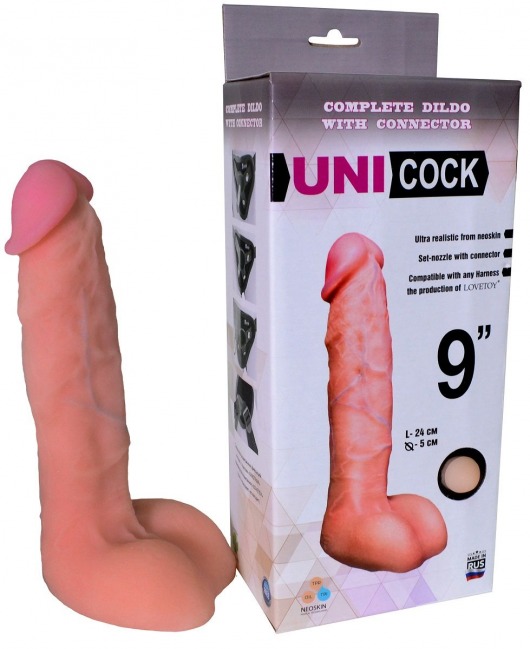 Фаллическая насадка Харнесс UNICOCK 9  - 24 см. - LOVETOY (А-Полимер) - купить с доставкой в Новом Уренгое