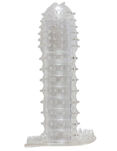 Гелевая прозрачная насадка c шипами - 12 см. - Toyfa Basic - в Новом Уренгое купить с доставкой