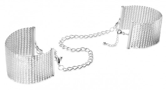 Серебристые наручники-браслеты Desir Metallique Handcuffs - Bijoux Indiscrets - купить с доставкой в Новом Уренгое