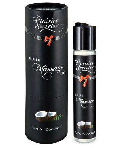 Массажное масло с ароматом кокоса Huile de Massage Gourmande Coco - 59 мл. - Plaisir Secret - купить с доставкой в Новом Уренгое