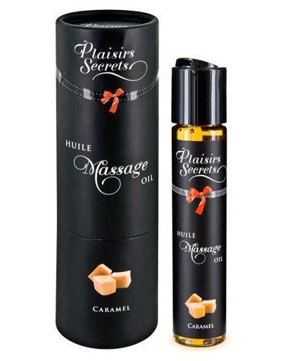 Массажное масло с ароматом карамели Huile de Massage Gourmande Caramel - 59 мл. - Plaisir Secret - купить с доставкой в Новом Уренгое