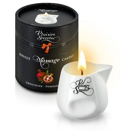 Массажная свеча с ароматом граната Bougie de Massage Gourmande Grenadine - 80 мл. - Plaisir Secret - купить с доставкой в Новом Уренгое