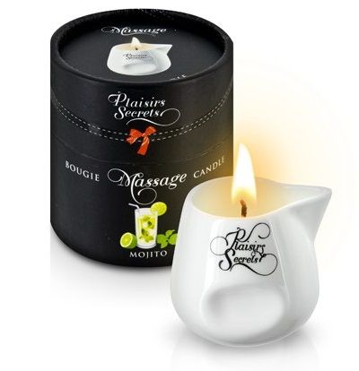 Массажная свеча с ароматом мохито Bougie de Massage Mojito - 80 мл. - Plaisir Secret - купить с доставкой в Новом Уренгое