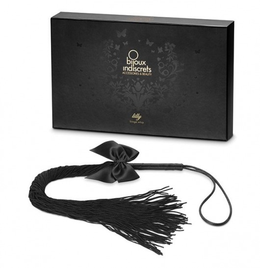 Чёрная плётка Lilly Whip Bijoux - Bijoux Indiscrets - купить с доставкой в Новом Уренгое