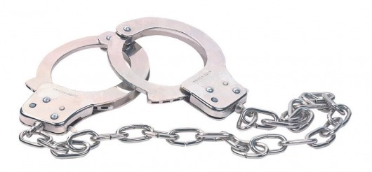 Наручники из металла с длинной цепочкой CHROME HANDCUFFS METAL HANDCUFFS W. KEY - NMC - купить с доставкой в Новом Уренгое