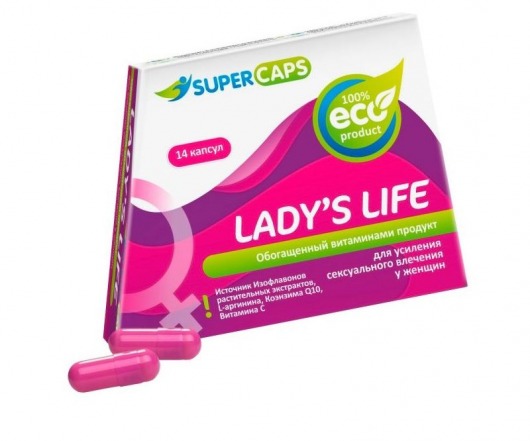 Возбуждающие капсулы Ladys Life - 14 капсул (0,35 гр.) - SuperCaps - купить с доставкой в Новом Уренгое