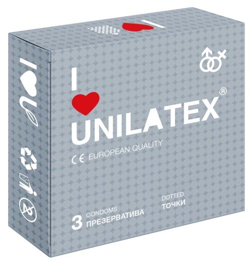 Презервативы с точками Unilatex Dotted - 3 шт. - Unilatex - купить с доставкой в Новом Уренгое