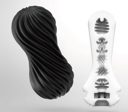 Мастурбатор FLEX Rocky Black с плотным рельефом - Tenga - в Новом Уренгое купить с доставкой