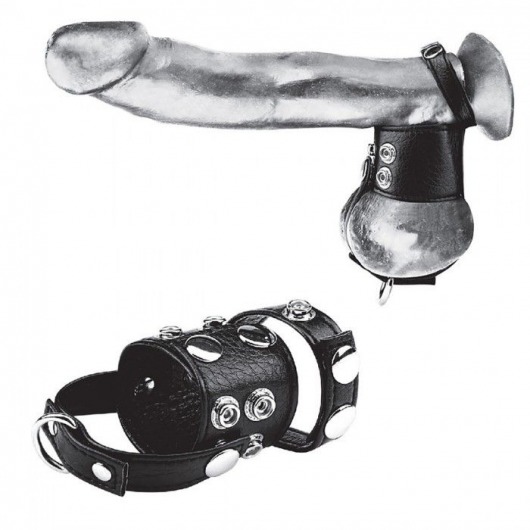 Утяжка на пенис и мошонку Cock Ring With 1.5  Ball Stretcher And Optional Weight Ring - BlueLine - купить с доставкой в Новом Уренгое