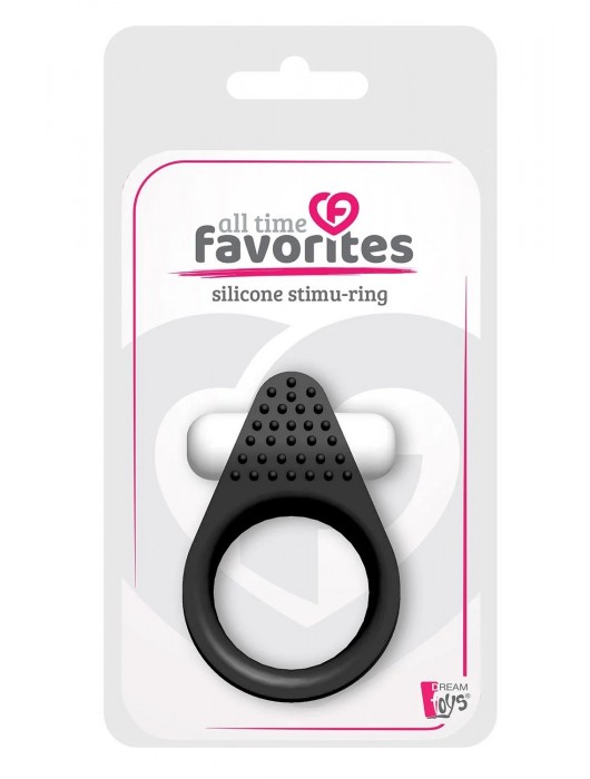 Чёрное эрекционное кольцо LIT-UP SILICONE STIMU RING 1 BLACK - Dream Toys - в Новом Уренгое купить с доставкой