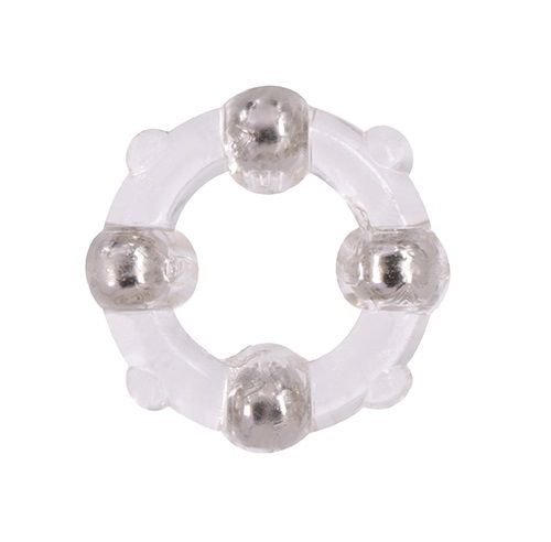 Эрекционное кольцо с 4 бусинами MENZSTUFF STUD RING CLEAR - Dream Toys - в Новом Уренгое купить с доставкой