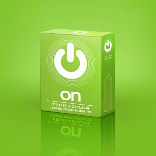Цветные ароматизированные презервативы ON) Fruit   Color - 3 шт. - ON) - купить с доставкой в Новом Уренгое