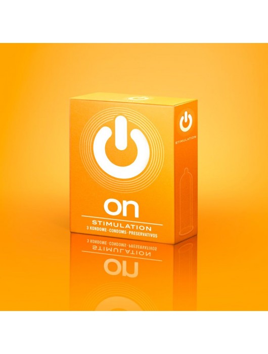 Презервативы ON) Stimulation с точками - 3 шт. - ON) - купить с доставкой в Новом Уренгое