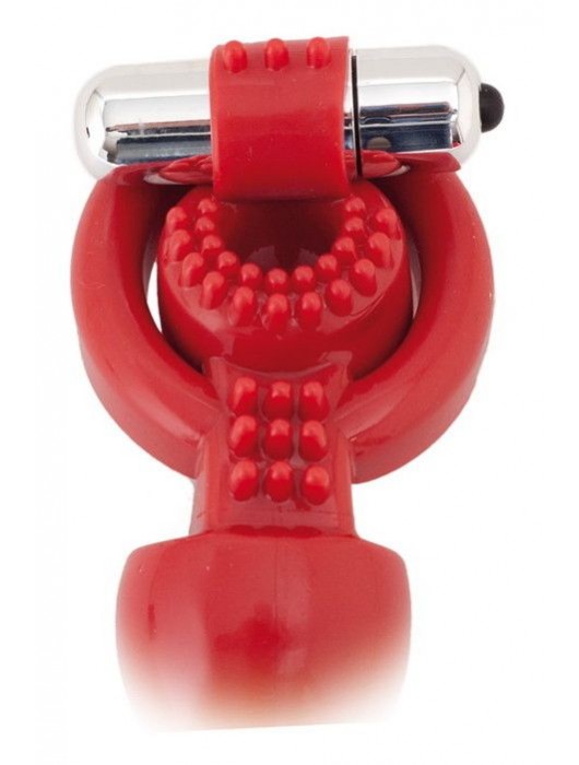 Красная вибронасадка с анальным стимулятором - ToyFa - в Новом Уренгое купить с доставкой