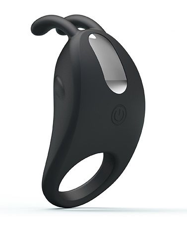 Чёрное эрекционное кольцо с вибрацией Rabbit Vibrator - Baile - в Новом Уренгое купить с доставкой