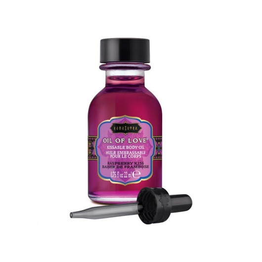 Масло для ласк с ароматом малины Oil of Love Raspberry Kiss - 22 мл. - Kama Sutra - купить с доставкой в Новом Уренгое