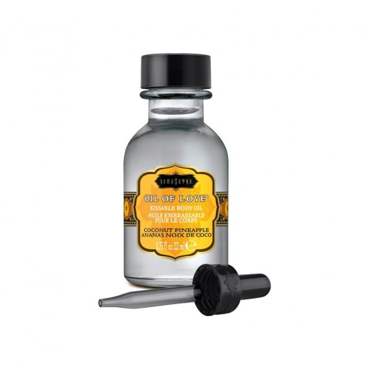 Масло для ласк с ароматом кокоса и ананаса Oil of Love Coconut Pineapple - 22 мл. - Kama Sutra - купить с доставкой в Новом Уренгое