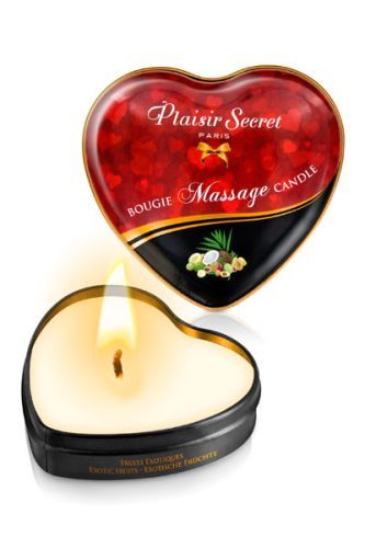 Массажная свеча с ароматом экзотических фруктов Bougie Massage Candle - 35 мл. - Plaisir Secret - купить с доставкой в Новом Уренгое