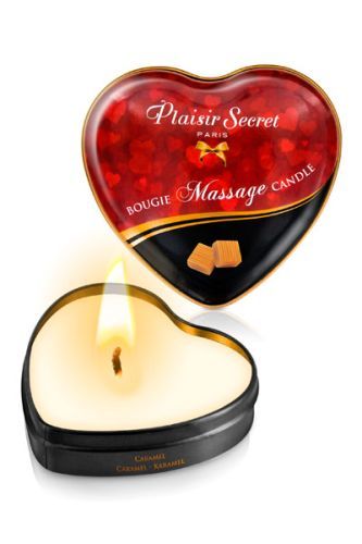 Массажная свеча с ароматом карамели Bougie Massage Candle - 35 мл. - Plaisir Secret - купить с доставкой в Новом Уренгое