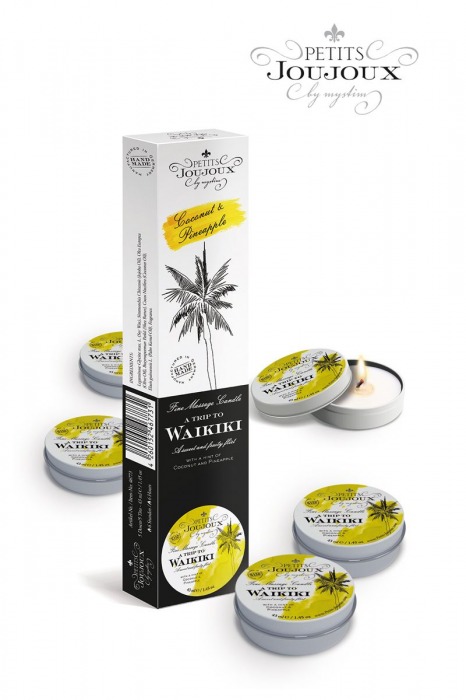 Набор из 5 свечей Petits Joujoux Waikiki Beach с ароматом кокоса и ананаса - MyStim - купить с доставкой в Новом Уренгое