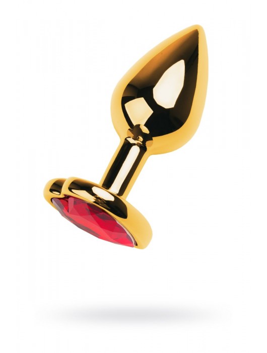 Золотистая анальная пробка с кристаллом-сердцем - 7,5 см. - ToyFa - купить с доставкой в Новом Уренгое