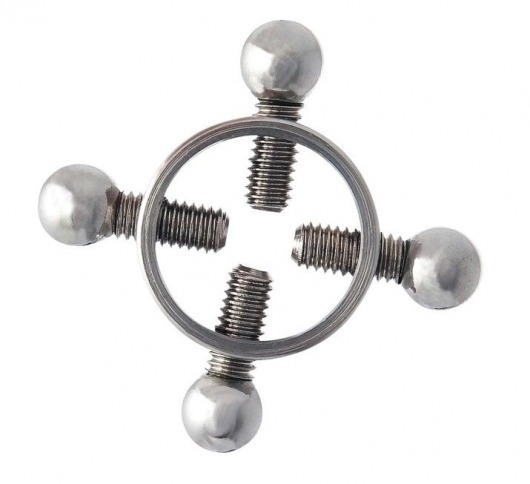 Серебристые зажимы для сосков на винтах - ToyFa - купить с доставкой в Новом Уренгое