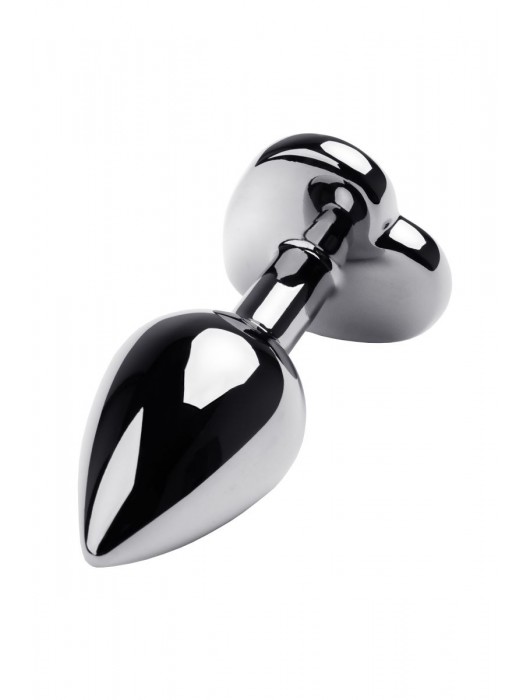 Серебристая анальная пробка с прозрачным кристаллом-сердцем - 8 см. - ToyFa - купить с доставкой в Новом Уренгое