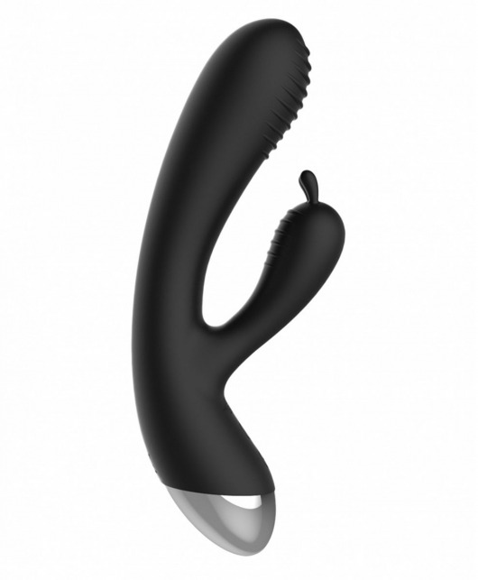 Чёрный вибратор E-Stimulation Rabbit Vibrator с электростимуляцией - 19 см. - Shots Media BV - купить с доставкой в Новом Уренгое