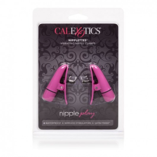 Розовые зажимы на соски с вибрацией Nipple Play Nipplettes - California Exotic Novelties - купить с доставкой в Новом Уренгое