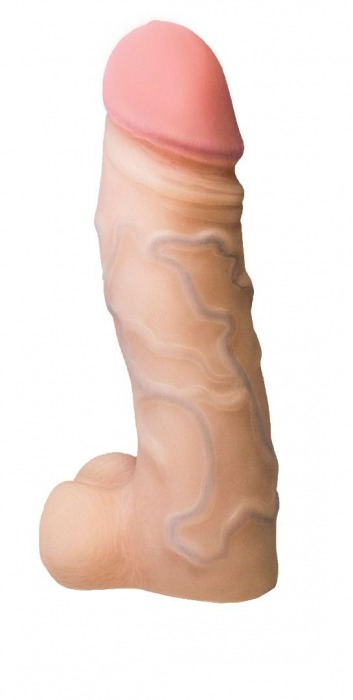Реалистичная насадка с мошонкой REAL Standard - 15,5 см. - LOVETOY (А-Полимер) - купить с доставкой в Новом Уренгое