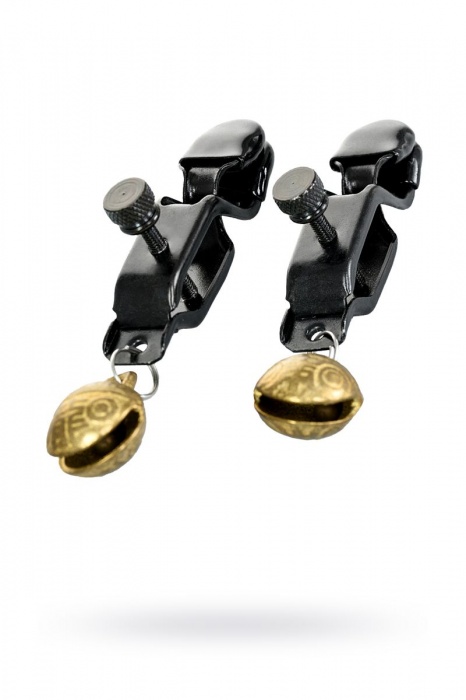 Черно-золотистые зажимы для сосков TOYFA Theatre - ToyFa - купить с доставкой в Новом Уренгое