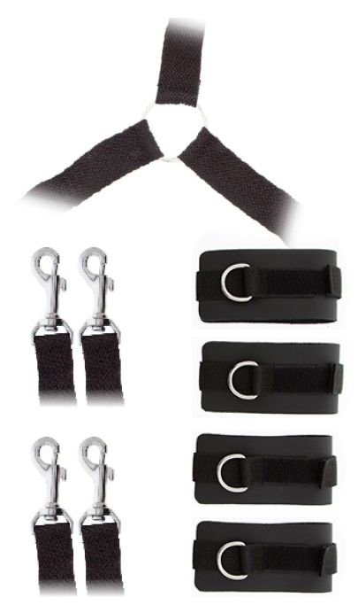 Комплект наручников и поножей LUXURIOUS BED RESTRAINT CUFF SET - Blush Novelties - купить с доставкой в Новом Уренгое