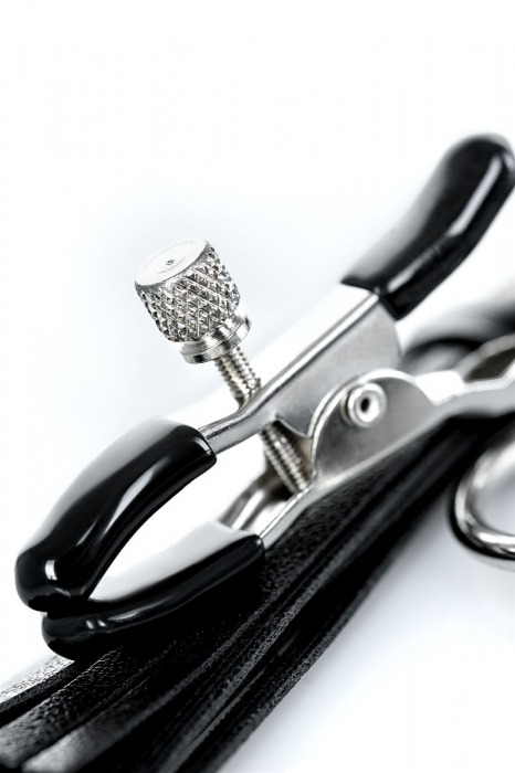 Черно-серебристые зажимы для сосков Theatre с кисточками - ToyFa - купить с доставкой в Новом Уренгое