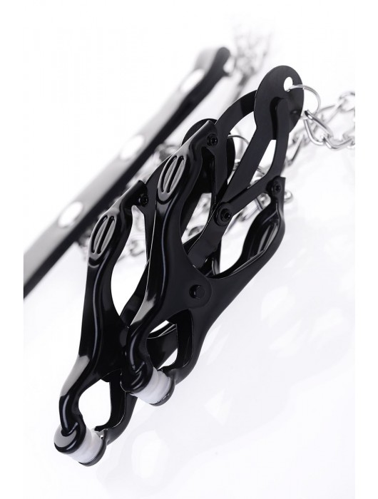 Черно-серебристые зажимы для сосков с кольцом для пениса TOYFA Metal - ToyFa - купить с доставкой в Новом Уренгое