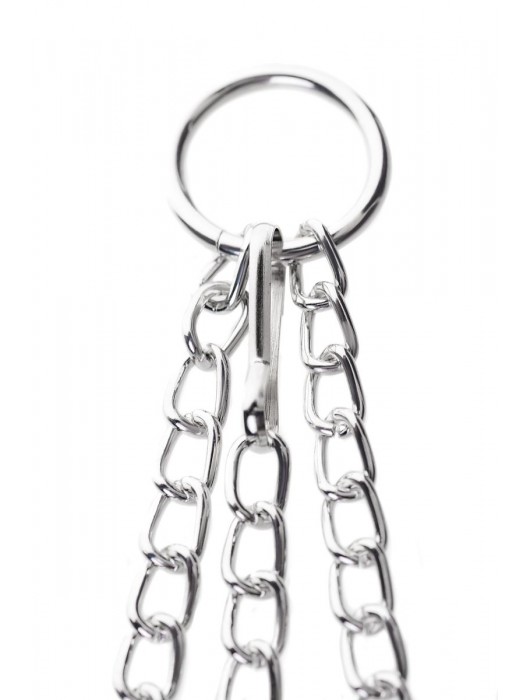 Черно-серебристые зажимы для сосков с кольцом для пениса TOYFA Metal - ToyFa - купить с доставкой в Новом Уренгое